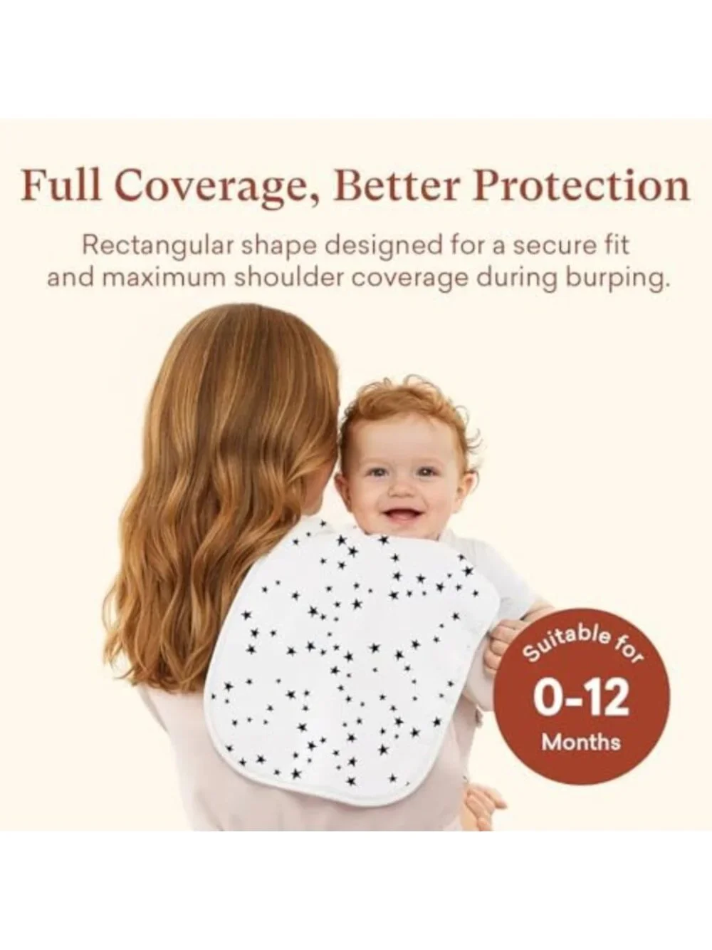 Extra Large Waterproof Baby Burp Cloths - 8 Pack, 13x26 Inch, Soft & Absorbent